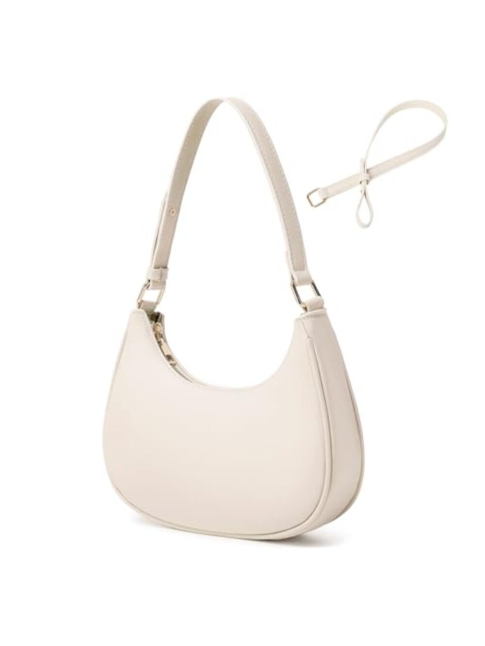 Small PU Leather Hobo Shoulder Bag with Gold Chain Crossbody